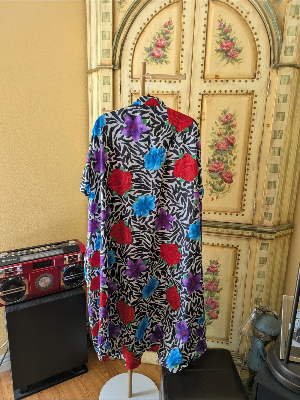 Floral Zebra Print Moomoo-Front Maxi Dress - Multicolor One Sz